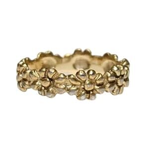 Vintage Sterling Silver Gold Over Sunflower Ring Size 5